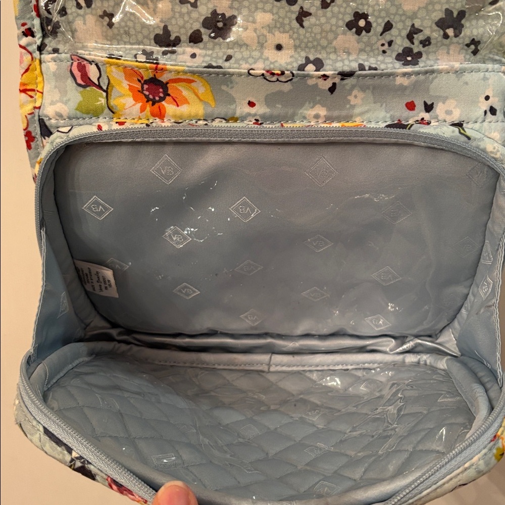 Vera Bradley Floating Garden Blue Floral Hanging Toiletry Bag & Jewelry Case EUC - Picture 10 of 14